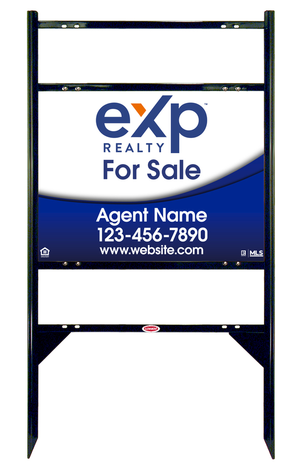 Angle Iron Frame with Two Rider Inserts and Agent Sign Panel Unit, 18h x 24w